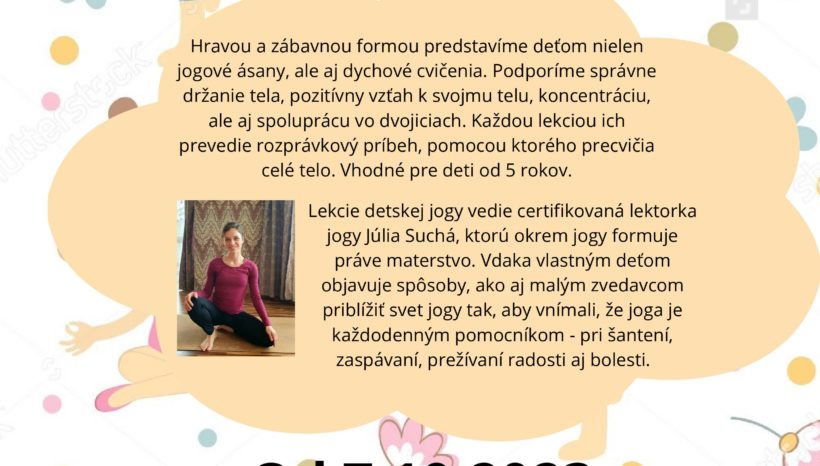 JOGA PRE DETI – NOVÝ KURZ OKTÓBER 2023