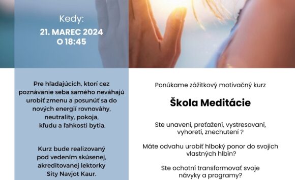 Kurz Škola meditácie – 21. marec 2024